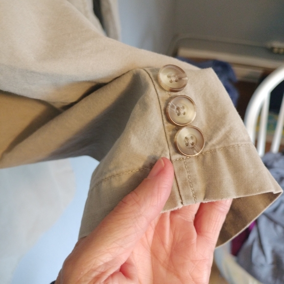 Vintage LL Bean Jacket Mens 42 Tall Khaki Cotton Blazer 2 Button Sports Coat - Picture 3 of 7